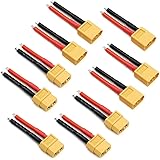 5 Pairs XT60 Plug Connector Female and Male with 14AWG Silicon Wire for RC Lipo Battery Cable Drone Car Boat