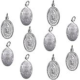 10 Pack of Our Lady of Guadalupe Medals | 1" Metal Silver-Tone Pendants | Great Catholic Gift for First Holy Communion and Confirmation | Made in Italy