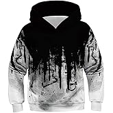 Lovekider Big Boys Hoodies Sweatshirts 11-13 Years Old Cool Print Graffiti Hoodie Long Sleeve Pullover Hoodie Without Fleece