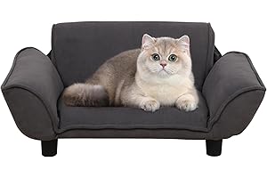 AFBKSS&BB Stretchable Pet Bed for Small Dogs & Cats, Comfortable Velvet Pet Sofa, Portable Cats Sofa (Grey)