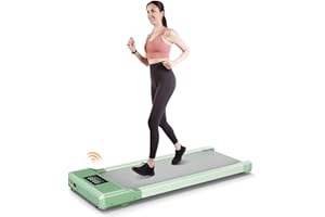 DeerRun 2024 Upgrade Walking Pad, Smart Under Desk Treadmill for Home Office, No-Assembly Treadmills with APP and Remote Control, LED Display, 2.5 HP Quiet Walking Jogging Machine, 300 lbs Capacity