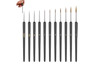 11 Pcs Detail Paint Brushes Set, Fine Miniature Paint Brush for Fine Detailing & Art Painting, Professional Paint Brush Set f