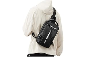 SEAFEW Small Black Sling Crossbody Bag for Men Women, Tactical Backpack Shoulder Daypack Mini Anti-Theft Motorcycle Chest Bags, Small One Strap Backpack for Casual Travel Hiking Outdoor Sports