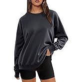 BONITEE Women's Oversized Crewneck Sweatshirts Casual Long Sleeve Lightweight Pullover 2026 Trendy Soft Loose Fit Shirts