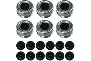 Fenaetimo Trailer Axle Grease Cap, 6Pcs Trailer Bearing Dust Cap 2.72" with Extra 12 Rubber Plugs, Trailer Axle Hub Grease Cover for 7,000 to 8,000 lb Trailer Dexter Lube RV Camper