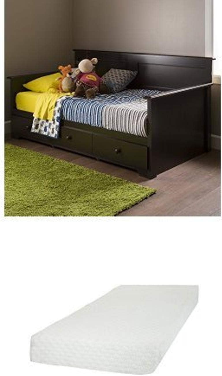 daybed with mattress included on Amazon Com South Shore Summer Breeze Twin Daybed With Storage 39 Chocolate And Somea Twin Mattress Included Furniture Decor