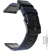 Nice Pies Nylon Quick Release Watch Bands,Replacement Canvas Fabric Sport Strap,20/22/24mm Military Style Wristband for Men Women Watch Bracelet,Stainless Steel Black Buckle