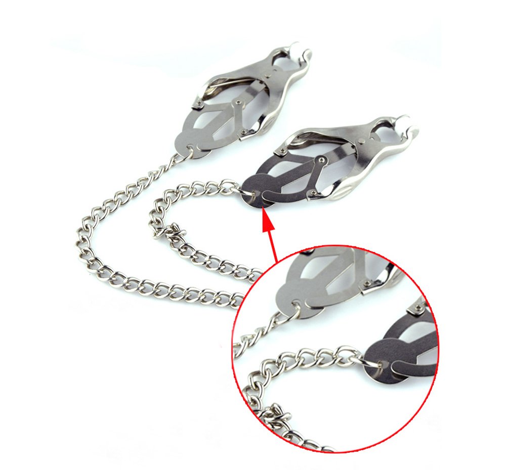 Pevor Nipple Clamps With Chain Clip Butterfly Style Fashion SM Sex Toy Adult Healthy Tools For Couples Nipple Breast Stimulation Stimulate Blood Circulation Expand the Sensory Experience Couples Game