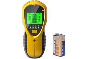 MICLSRS Stud Finders & Scanners for Wall Wood AC Live Wire Metal Studs Detection, 4 in 1 Electronic Stud Detector with Smart Sensor, Large HD LCD Display, Audio Alarm (Yellow)