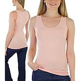 ToBeInStyle Women's Scoop Neck Solid or Mesh A-Shirt Tank Top