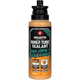WELDTITE Inner Tube Sealant, 8.45 Fl oz, Puncture Prevention | Heal &amp; Seal Fibre Packed Formula, Presta and Schrader Compatible, Works in Freezing Conditions, Anti-Corrosive