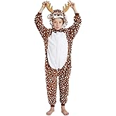 ANBOTA Kids Deer Onesie Girls Reindeer Costume Funny Animal Pajama Halloween Christmas Party