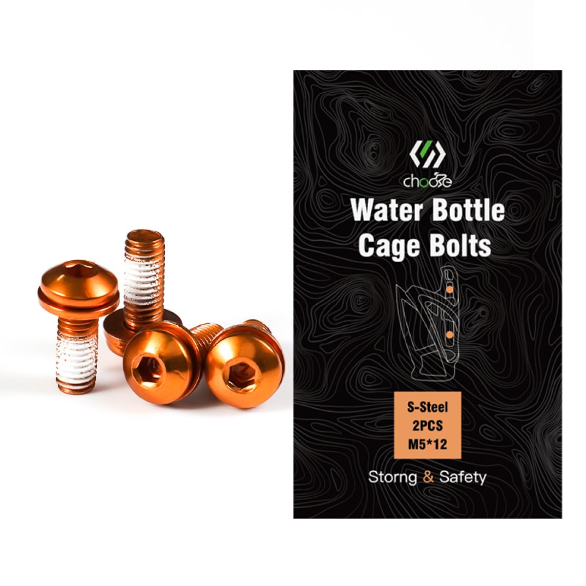 CNCLOL Bike Bottle Cage Bolts,Water Bottle Holder Screws For MTB/Bicycle/Mountain Bike/ebike/Gravel/BMX（Red/Orange/Blue/Green/Coloured/Gold）