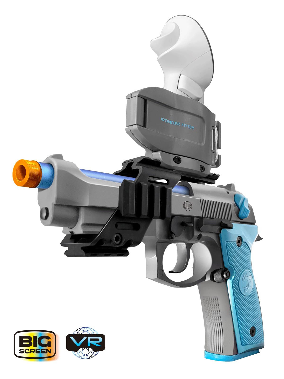 Photo 1 of WonderFitter M9 VR Pistol Controller for Meta Quest 2/3/3S SteamVR HTC Vive PICO Realistic Shooting Simulator with Recoil Trigger Pull Detachable Magazine FPS Gun Accessory for Pavlov Onward Half-Life