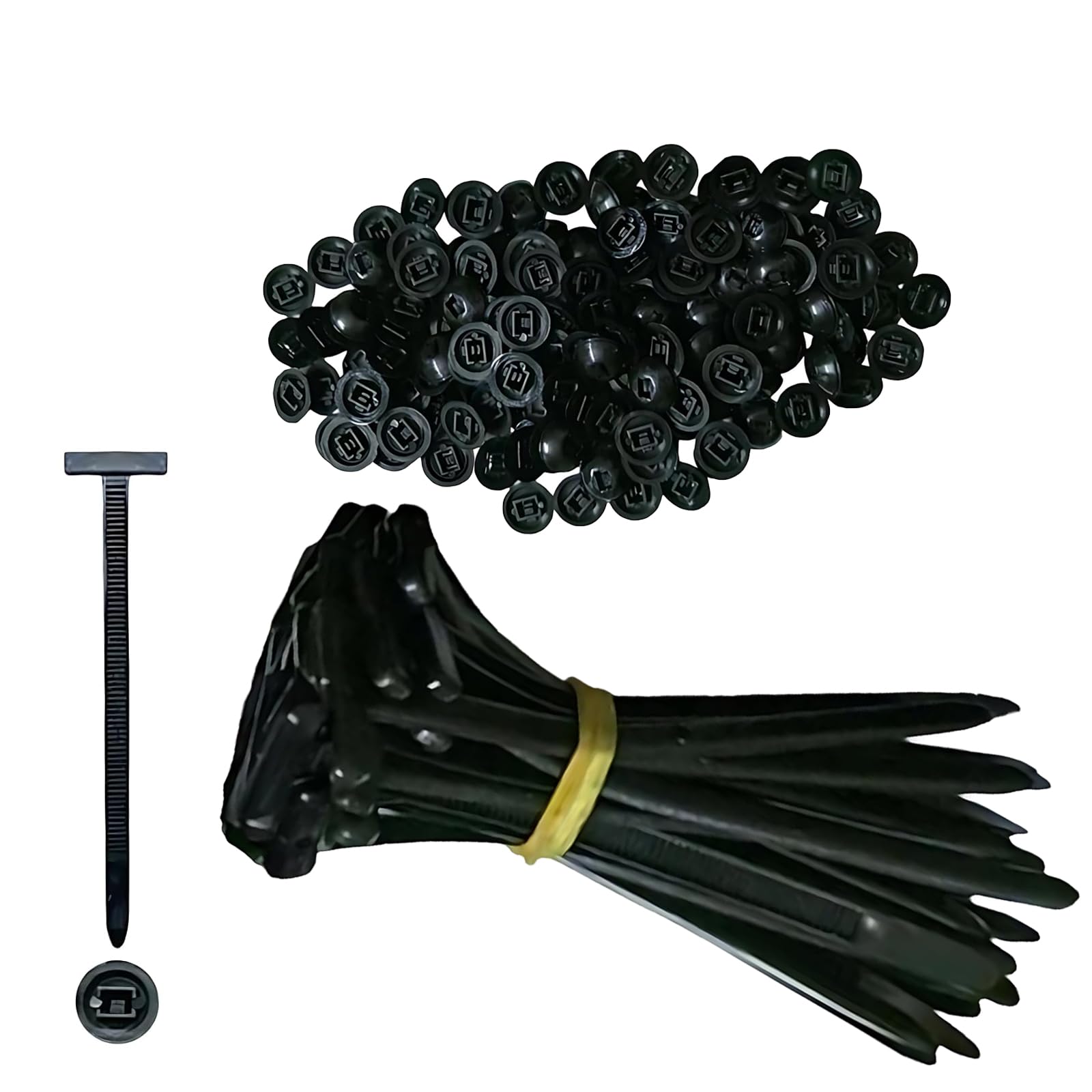 Photo 1 of 100PCS Nylon Universal Cable Tie Buckle - Heavy Duty Self-Locking Nylon Cable Tie Fastener for Everyday Car Fastening, UV Resistant (100pcs Black)