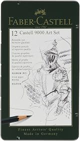 Faber-Castell 9000 Art Set 12 Graphite Pencils in Stylish Tin 8B to 2H view 6