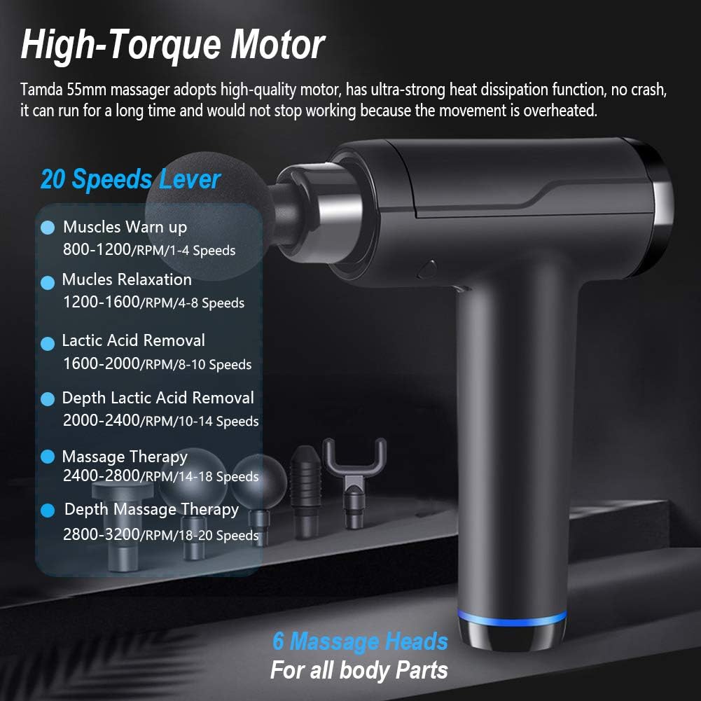 Massage Gun Deep Tissue, Portable Muscle Massage Device with 10 Massage Heads - Image 4