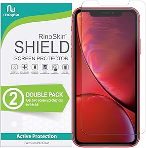 (2-Pack) RinoGear Screen Protector for Apple iPhone 11, XR Case Friendly Apple iPhone 11, XR Screen Protector Accessory Full Coverage Clear Film