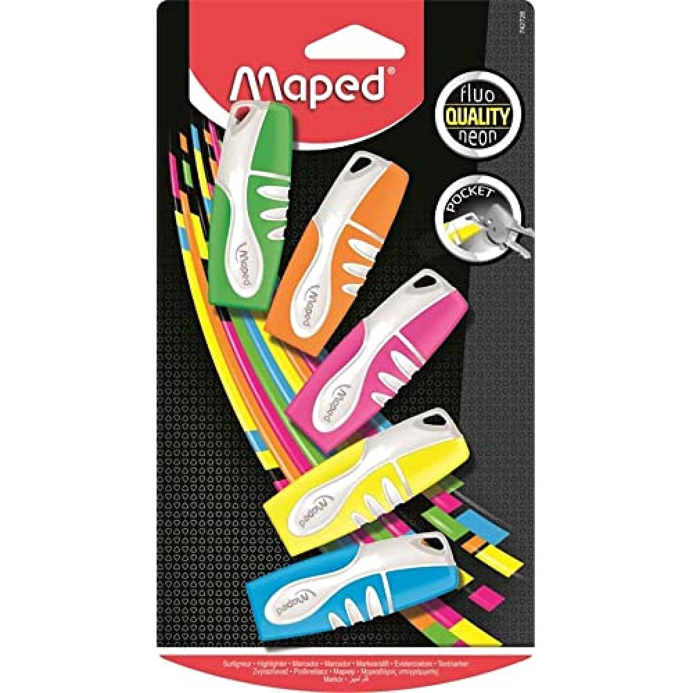 Maped Fluo'Peps Pocket 742728 Blister Pack of 5 Highlighters