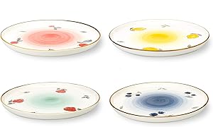 MDZF SWEET HOME 10-Inch Porcelain Dinner Plates Set Pizza Pasta Serving Dishes Tableware Dessert Dishes Set of 4