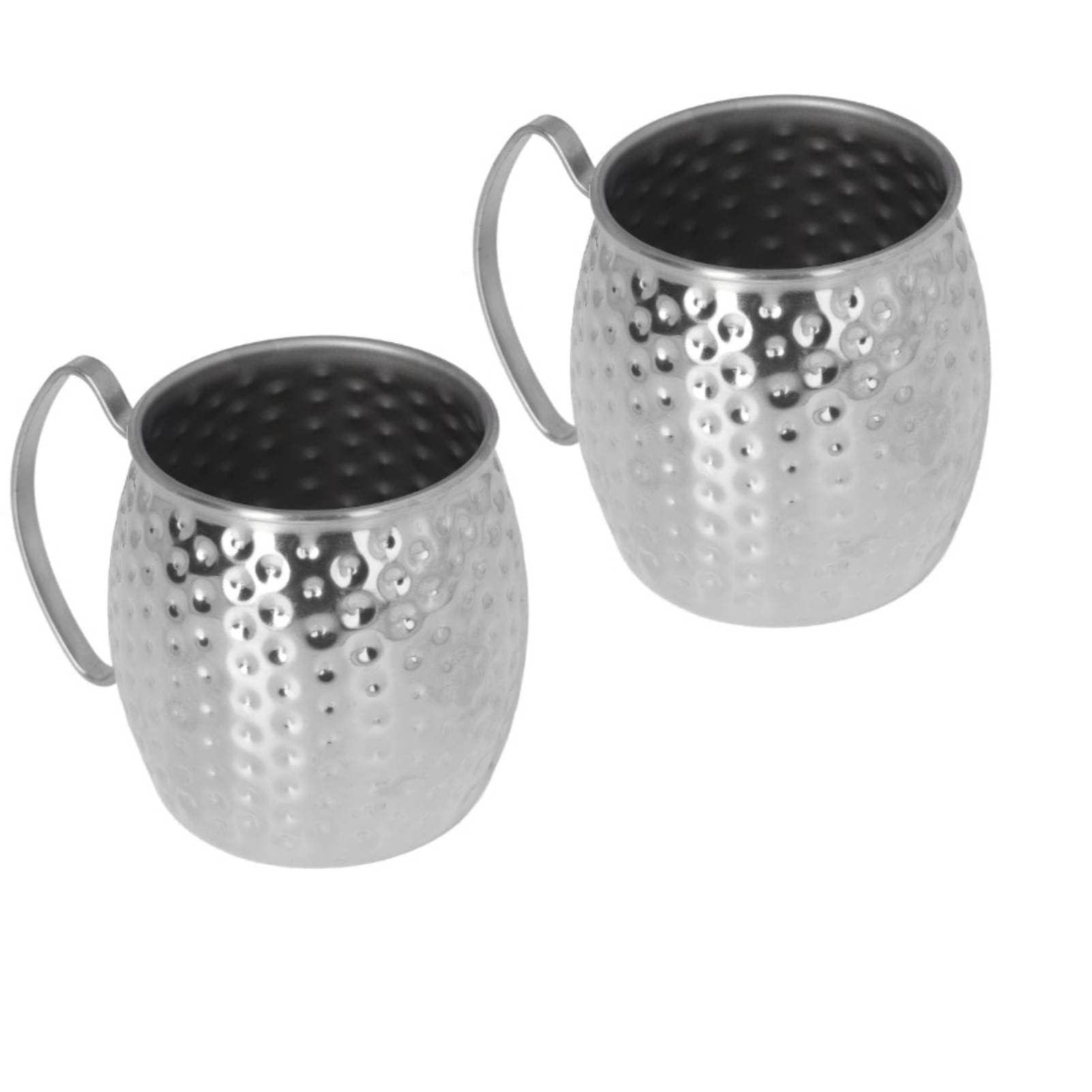 Cyrank Moscow Mule Mugs, 2PCS 500ml Large Capacity Cocktail Mug Drinking Cups Exquisite Stainless Steel Moscow Mule Mugs for Bars Hotels Restaurants(silver)