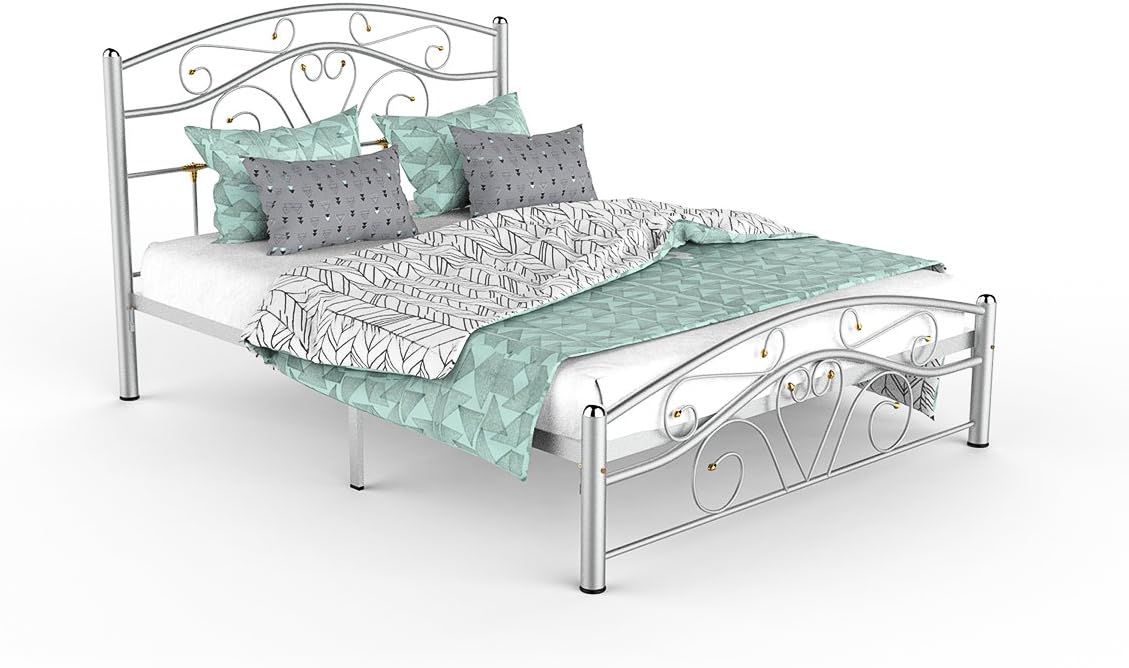 Forzza Rex Queen Size Bed (Silver)