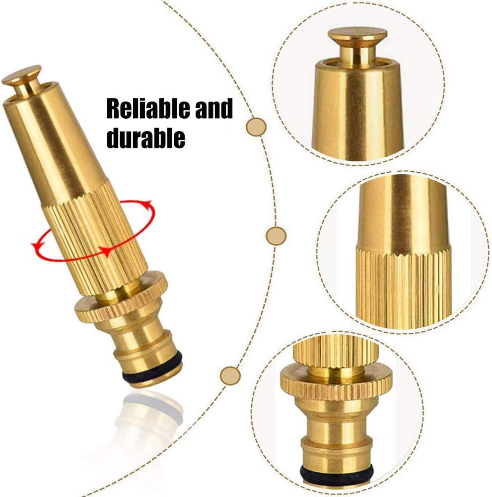 YUIP Female Brass Hose Connector, 3/4 inch Female Thread Tap Connector & Male Thread Brass Quick Connector & Spray Nozzle - Image 4