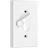 TayMac TC100WH Weatherproof Toggle Cover, 1-Gang, Vertical Device Mount, White