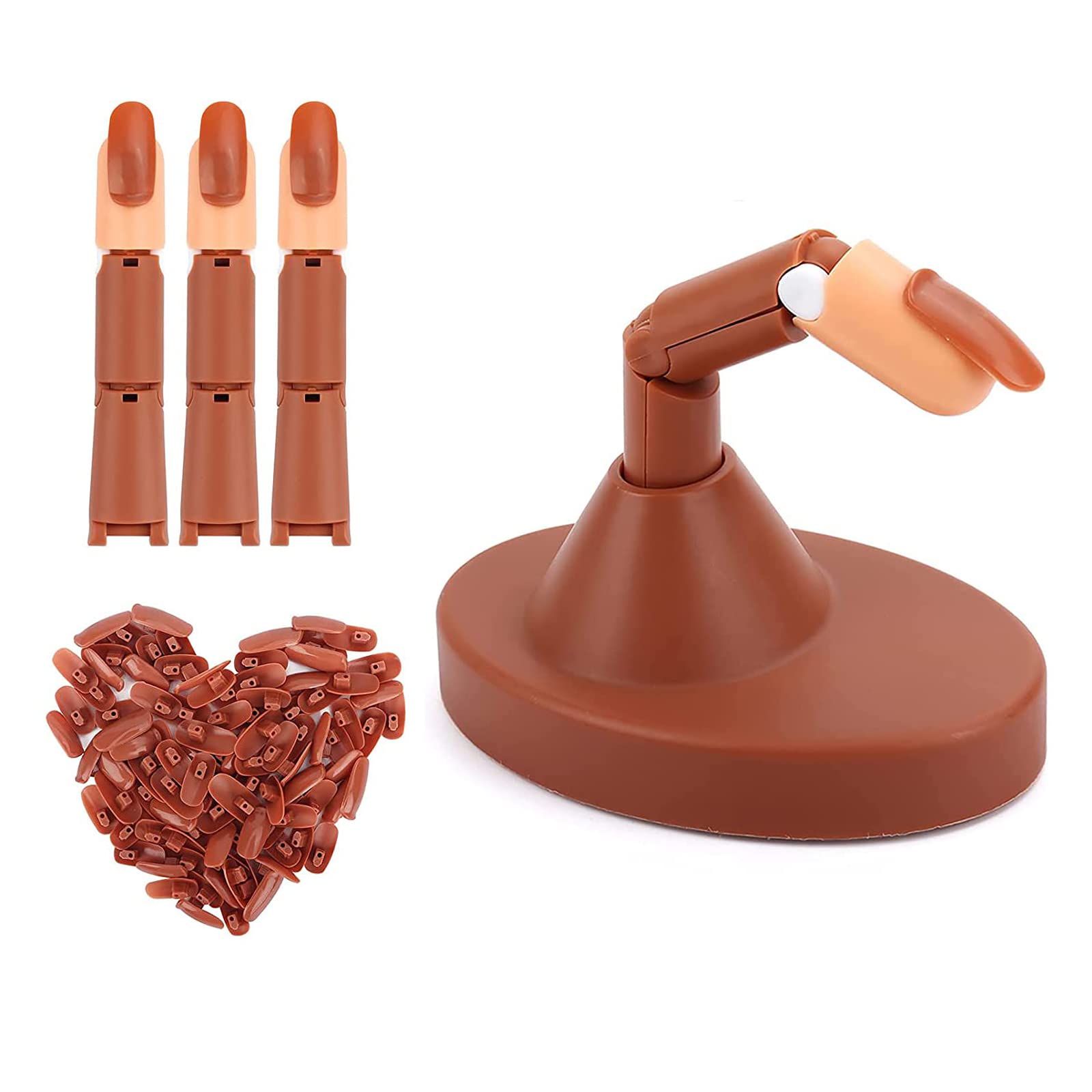 1 Set Nails Practice Finger Nail Tips Practice Model Flexible False Finger for Diy Nail Manicure