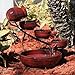 Smart Solar 23941R01 Ceramic Solar Cascade Fountain, Lava Red Finish, Powered by Included Separate Solar Panel, No Operating Costs or Wiring Required Small