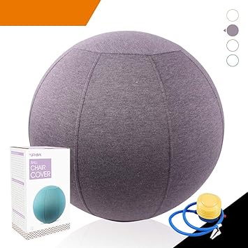 Sport Shiny Classic Balance Ball Chair,Stability Yoga Ball with Machine Washable Slipcover,Ergonomic Active Sitting Exercise Ball Chair, Multiple ...
