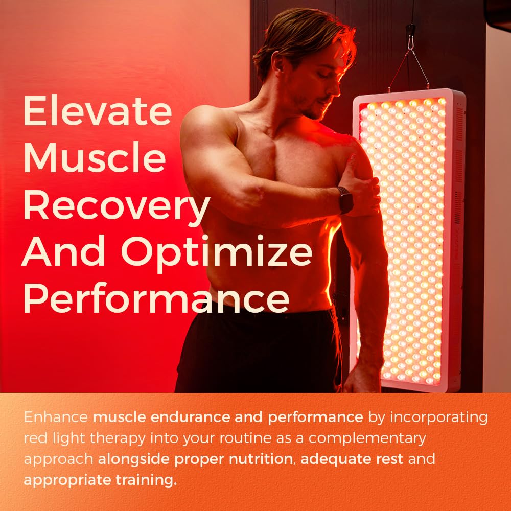 BestQool Red Light Therapy, Dual Chip Elite Grade LED Red Infrared Light Device with Near-Infrared Light 660nm 850nm High Power Red Light Therapy Panel at Home, Ideal for Body, Face, 105W (Black 60)