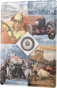 LEotiE SINCE 2004 Tin Sign Metal Plate Decorative Sign Home Decor Plaques Nostalgic Car Retro Vintage Car Rally Turn of The Century Wall Vintage Decoration Metal Plate 8X12