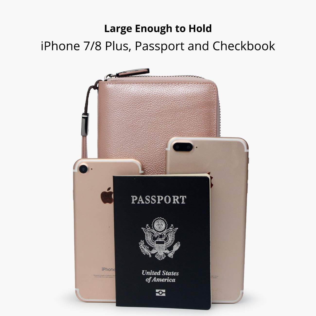 Rfid Blocking Purses for Women Real Leather Zip Around Large Travel Mobile Phone Ladies Long Money Purses Wallet - Image 5