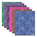 Bazic Products Bright Colored Glossy Finish Laminated Paisley Design 2 Pocket Portfolios - Set of 4 Folders