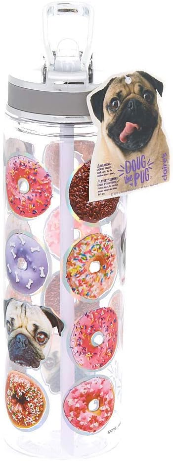 Doug the Pug Claire's Girl's Donut Water Bottle