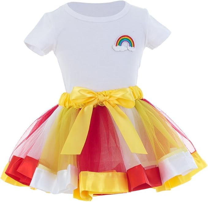 Reefa Baby Madchen Weisses T Shirt Regenbogen Ballettrockchen Rock Tanz Kostum Halloween Geburtstags Hochzeits Weihnachtsfest Kleid Rocke Amazon De Bekleidung