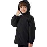 EIGIOO Boys Girls Windbreaker Hooded Jacket Lightweight Packable Rain Coat | Easy for kids to put on. Soft-fabric for comfort, zippered pockets, elastic cuffs, name label. Ready for changing weather.