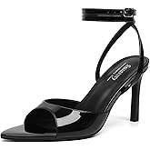 Susanny High Heels for Women Pointed Open Toe Strappy Chunky Block Heels Ankle Strap Stiletto Kitten Heeled Sandals Wedding Bridal Party Prom Sexy Dress Shoes