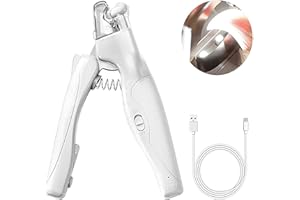 Pet Nail Clipper with LED Light for Dogs & Cats, Rechargeable Nails & Claws Trimmer Grooming, Safe Professional Trimming Tool