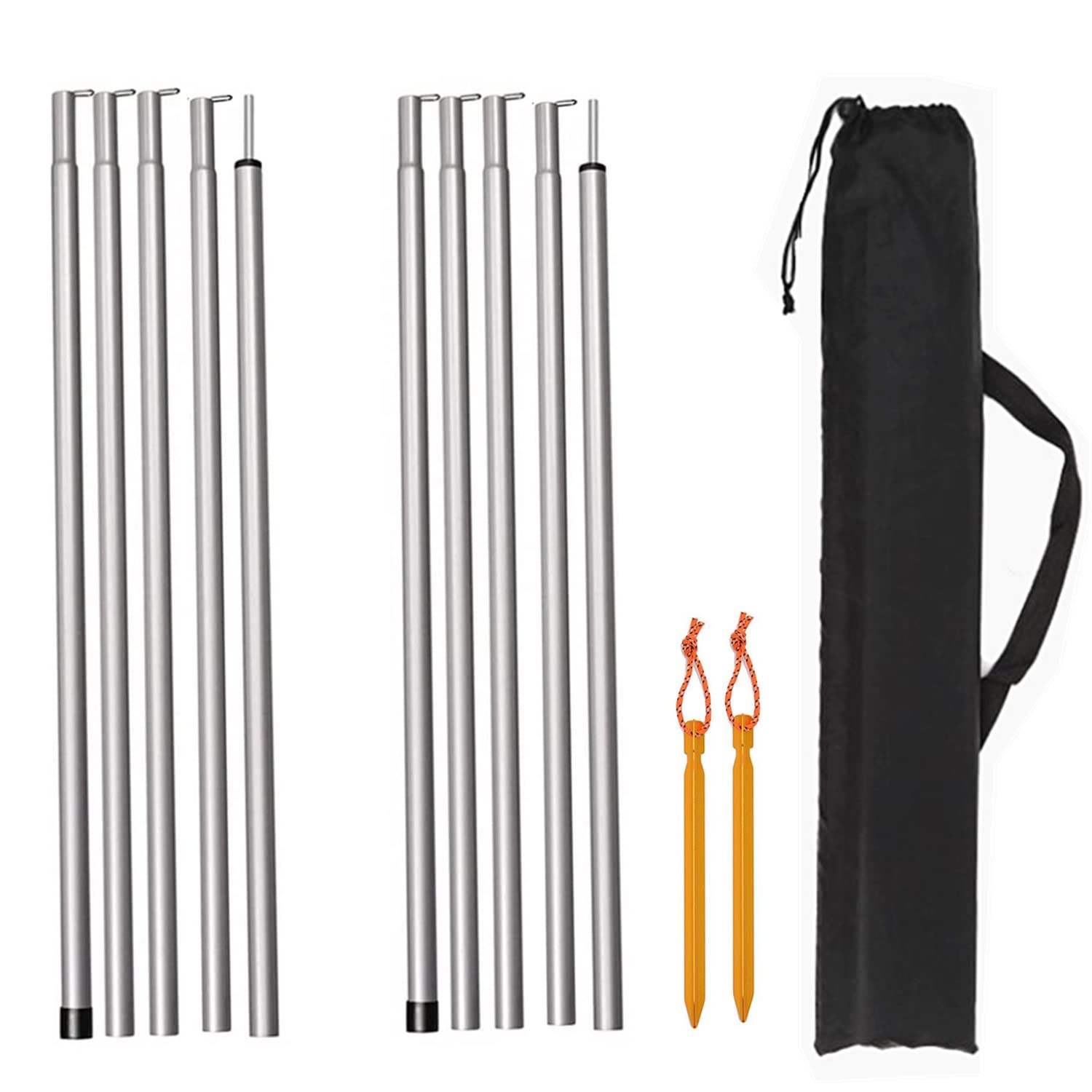 Photo 1 of Adjustable Tarp Pole Canopy Pole Set of 2, Portable Tent Poles Rodsfor Camping Tarps,Tent,Awnings, Shelters, Hiking