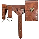 Renaissance Belt Pouch Waist Bag Pouch Skirt Hike Medieval Bag Ren Faire Costume Accessories for Cosplay Halloween (Brown)