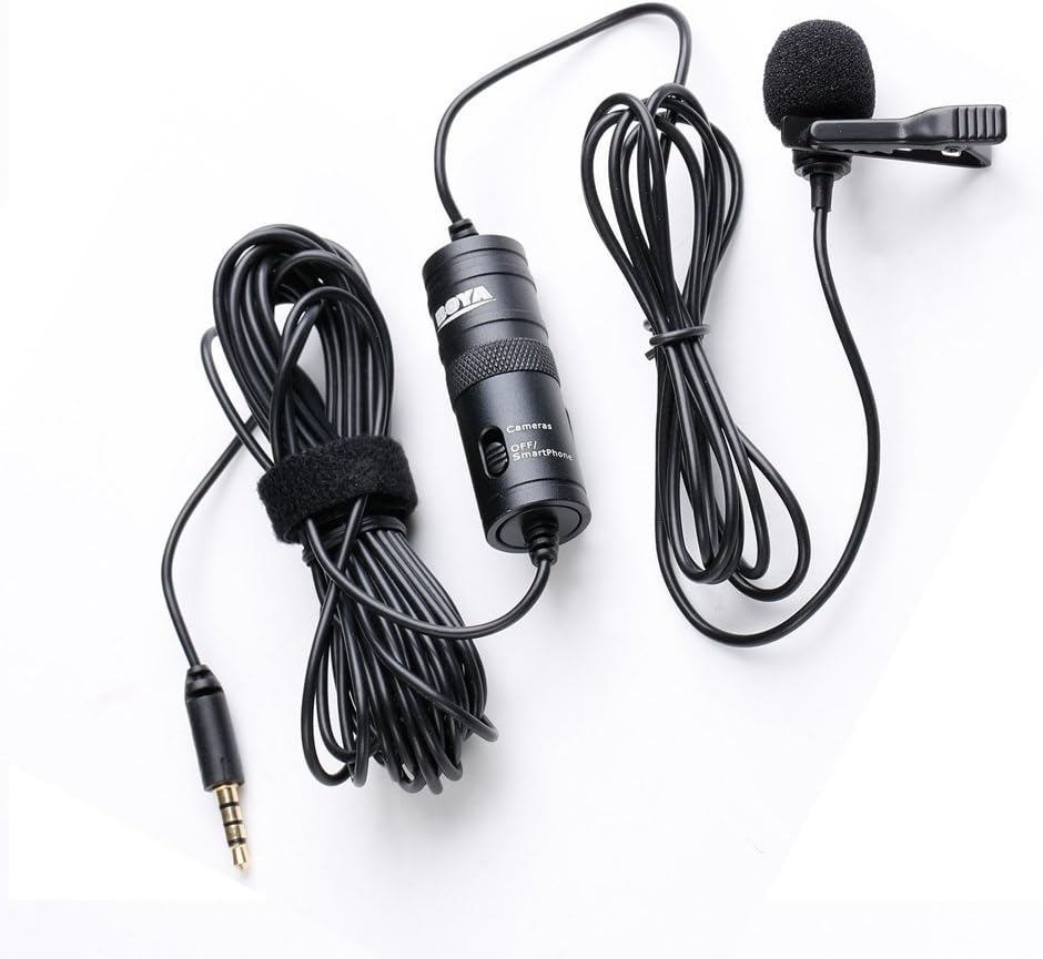 ATian BOYA by-M1 Lavalier Omnidirectional Condenser Microphone Designed for Youtuber, Reporter, Video Podcasts, etc. Compatible with Smartphone, Canon, Nikon, Sony DSLR, Camcorder or Audio Recorders