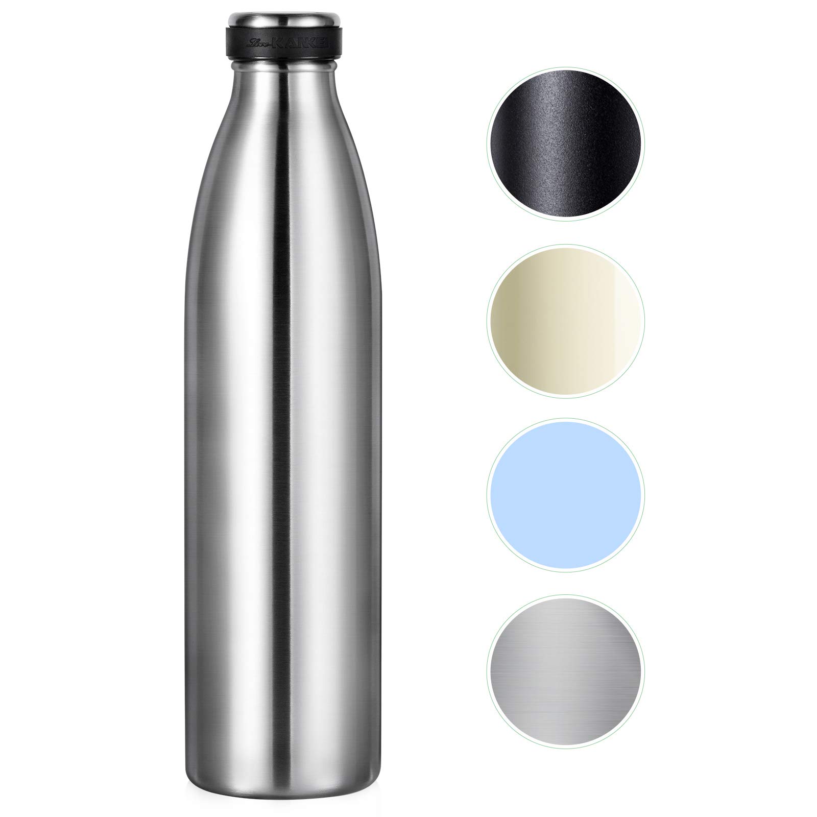 Love-KANKEI Thermal Water Bottle Vacuum Insulated Bottle 1000ml/24hrs Cold/12hrs Hot - Stainless Steel Double Walled BPA Free - Travel Flask,Silver