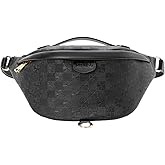 Xehuro Women's Checkered Multi Color Fanny Pack - Chest & Bum Bag Daypack (Black-2)