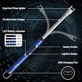 SUPRUS candle lighter Rechargeable USB 360° Neck Stainless Steel Dark Blue view 2