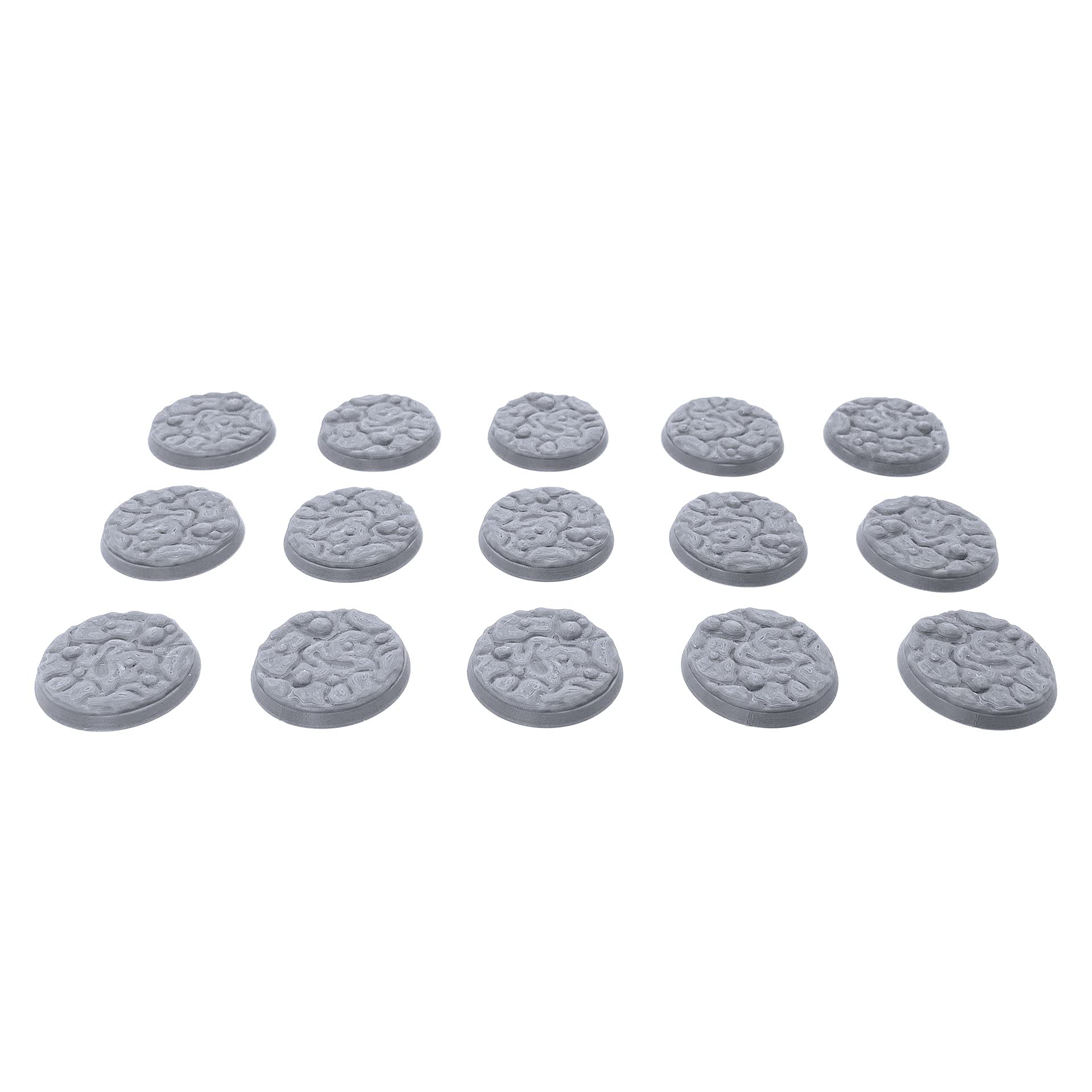 EnderToys 32mm Textured Bases - Wasteland (15pcs), 3D Printed Tabletop RPG and Wargame Miniature Accessories