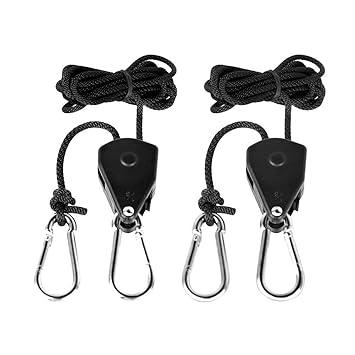 MEIZHI Easy Rolls für Grow LED Stücke Seil Ratsche mit Haken für Pflanzenlampe 1/8 Zoll Rope Ratchet