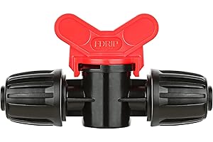 La Farah 10pcs Drip Irrigation Tubing Fittings, In-Line Barbed Switch Valve For 1/2 Inch Drip Tubing(1/2" ID x 0.65" OD), Shut-Off/On Water Flow