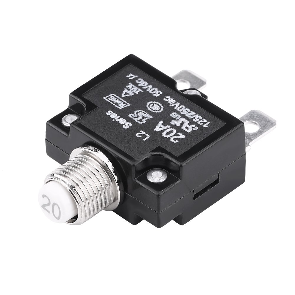 Suuonee Automotive Circuit Overload Protection Switch, AC 125/250V Reset Thermal Switch Circuit Breaker Over Current Overload Protector for Generator(20A)